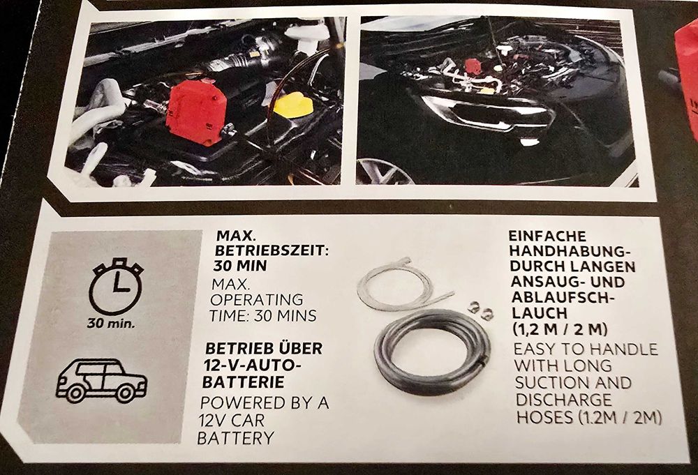 Pompa do wymiany oleju ON itp 12V + akcesoria GERMANY UOP 12 C1 + LED