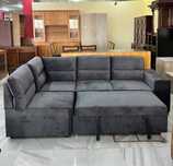 Sofá cama cinza chaise longue + entrega gratis