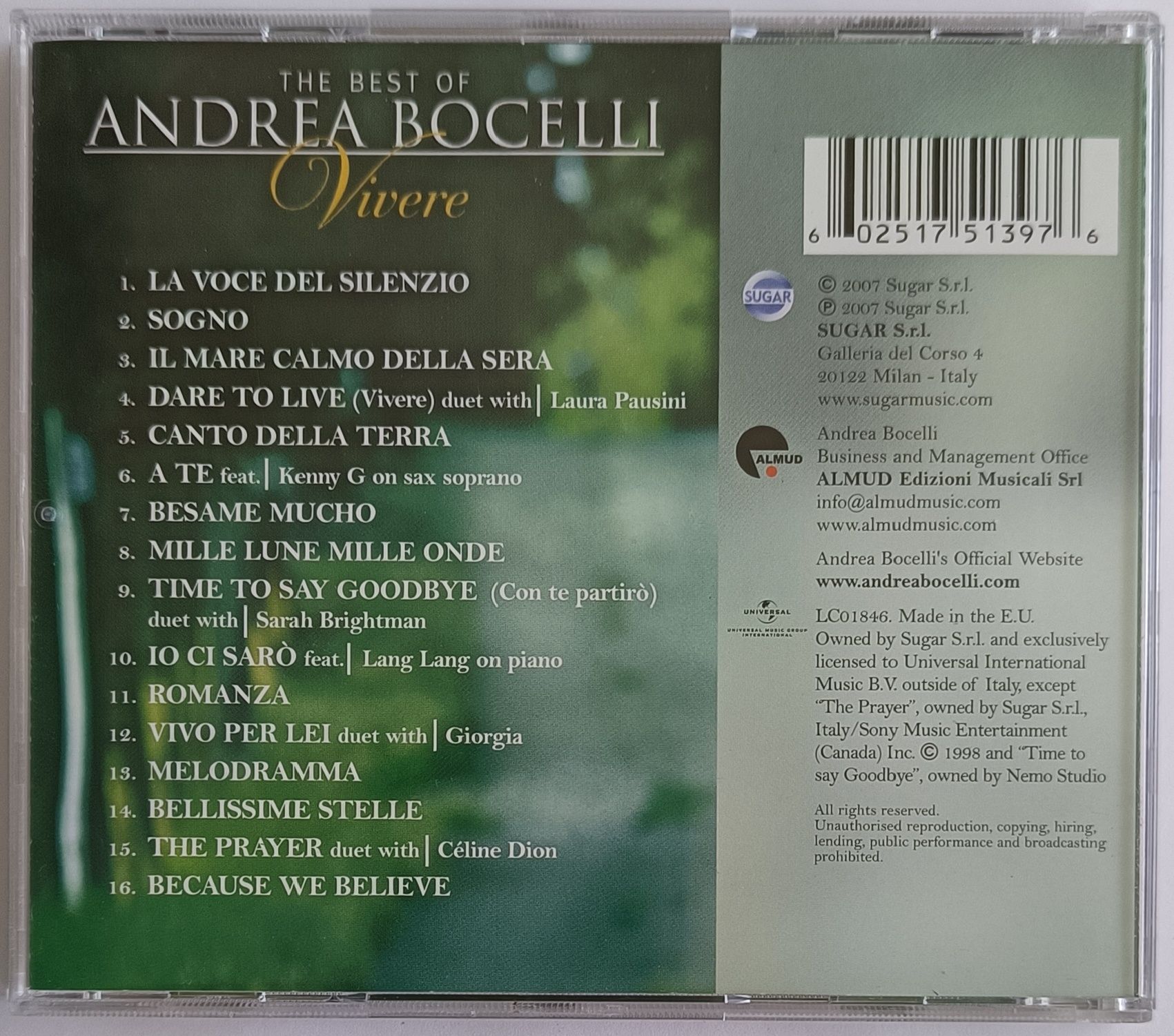 Andrea Bocelli Vivere 2007r