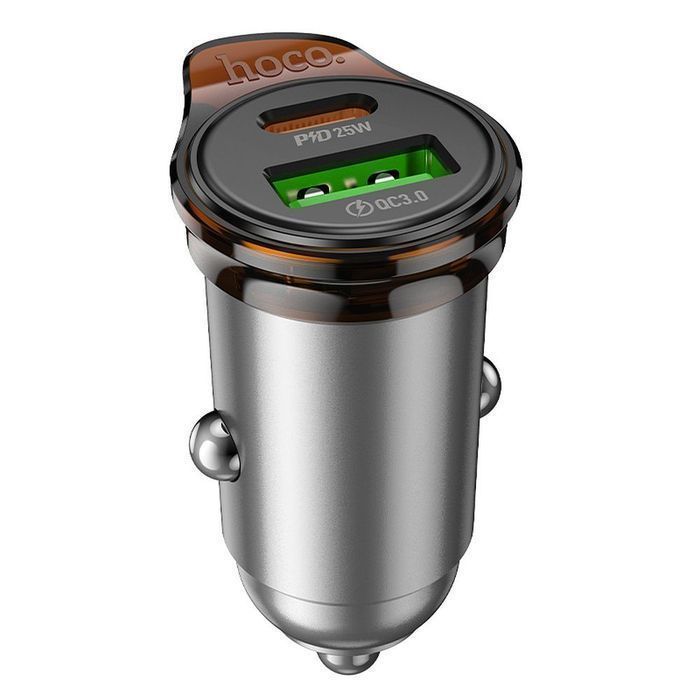 Ładowarka samochodowa Hoco USB A + USB C QC3.0 PD 3A 43W + kabel USB C