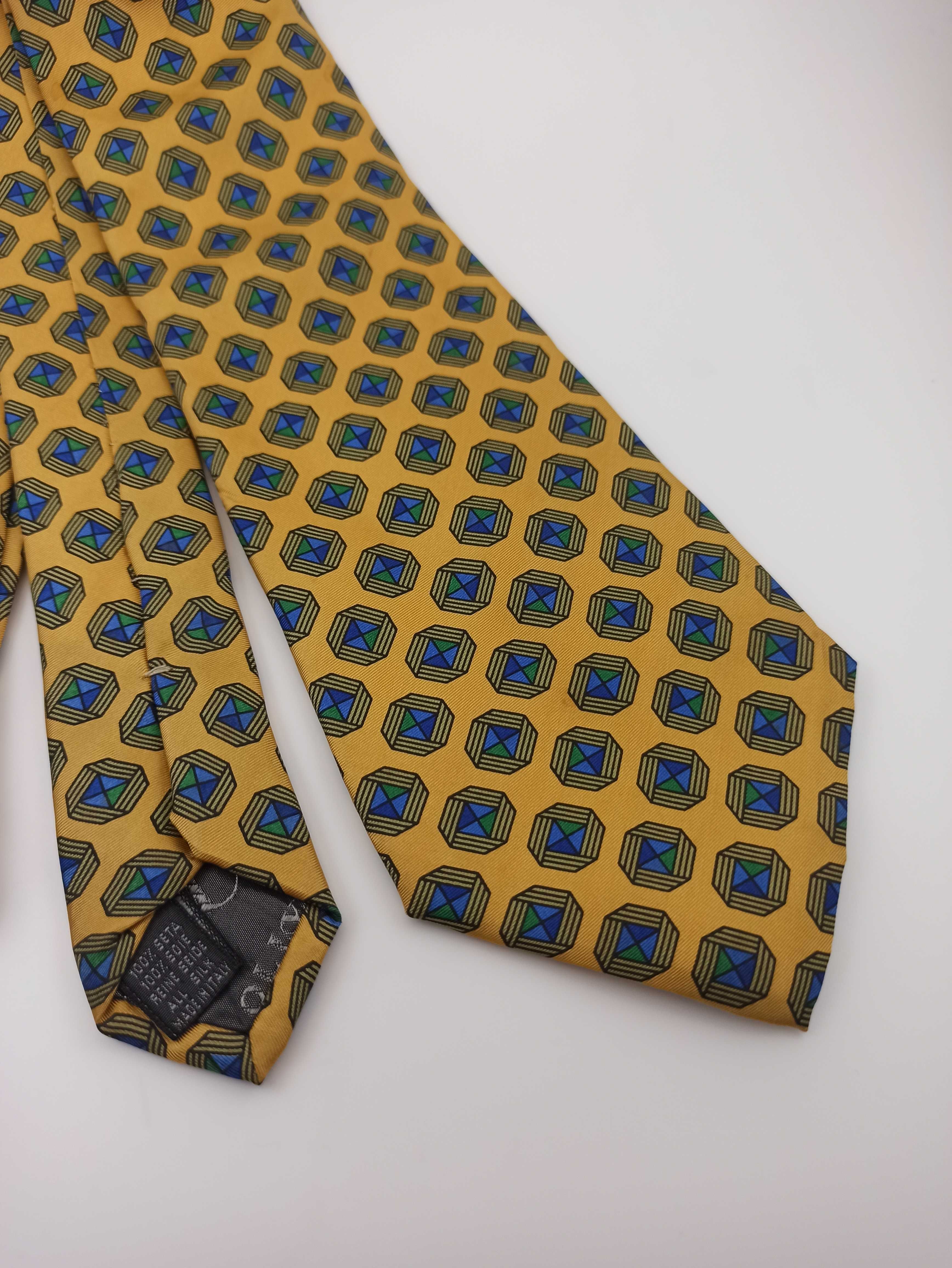 Oliver Valentino żółty jedwabny krawat