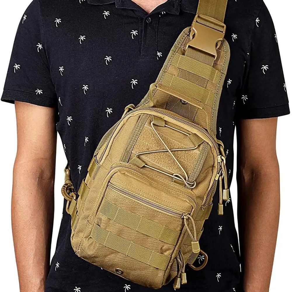 Якісна тактична сумка, укріплена чоловіча сумка, колір: койот