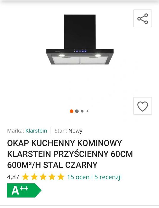 Okap kuchenny kominowy KLARSTEIN