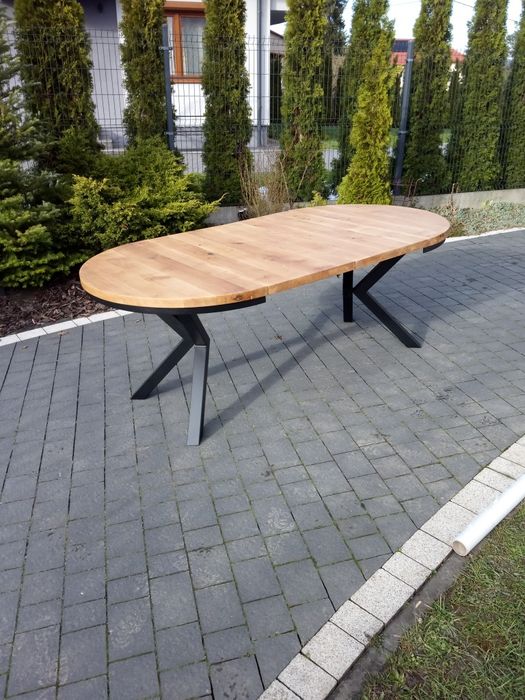 Stół okrągły 110 + 2 wkładki po 50dębowy lity dąb naturalny