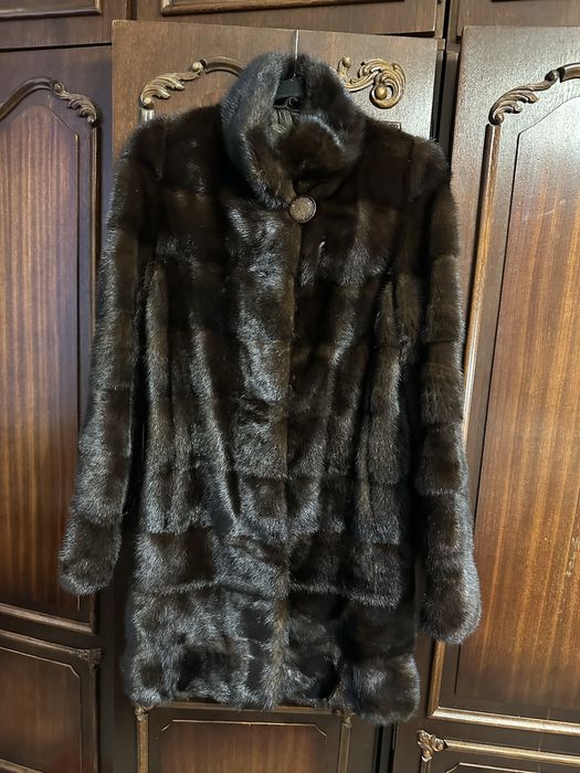 Норковая шуба-трансформер , 42/44, горький шоколад