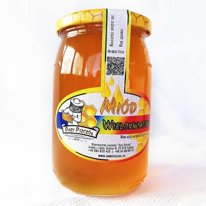 Miód wielokwiatowy słoik 1kg / 720ml