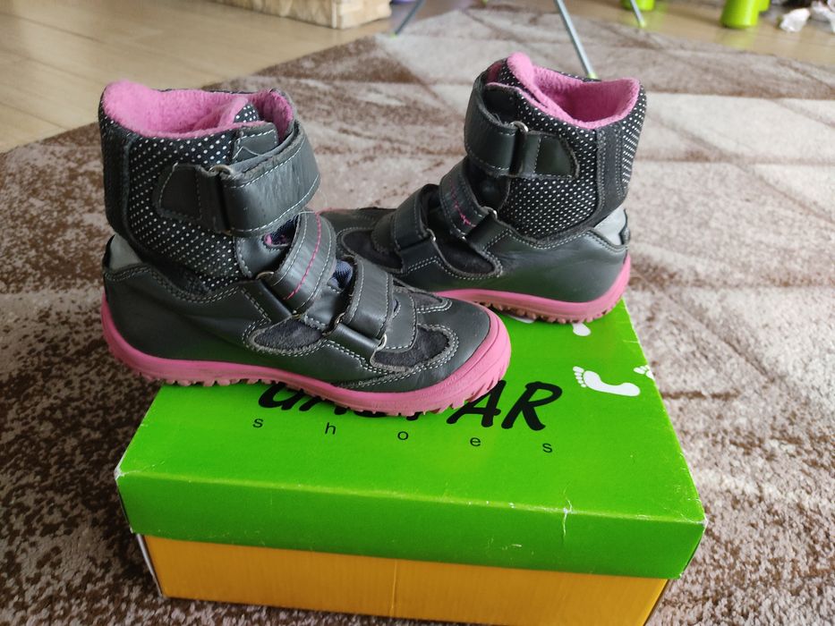 Gaspar trzewiki kozaki 29 18,5 cm naturalna skóra szare kwiatki.