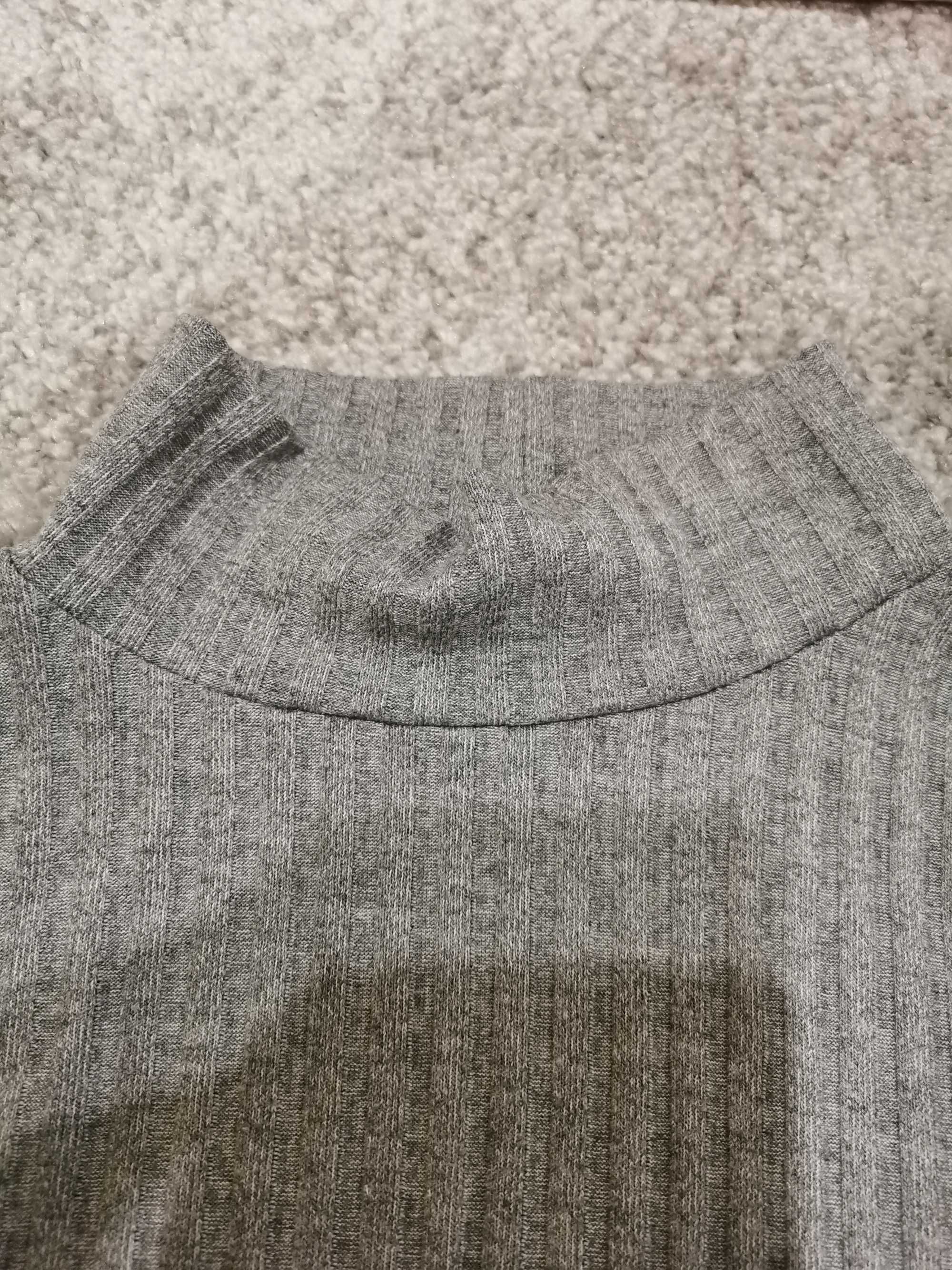 Szary, cienki sweterek TOPSHOP z półgolfem