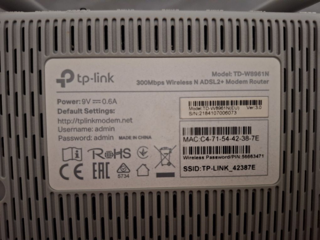 Router TP-LINK TD-W8961N