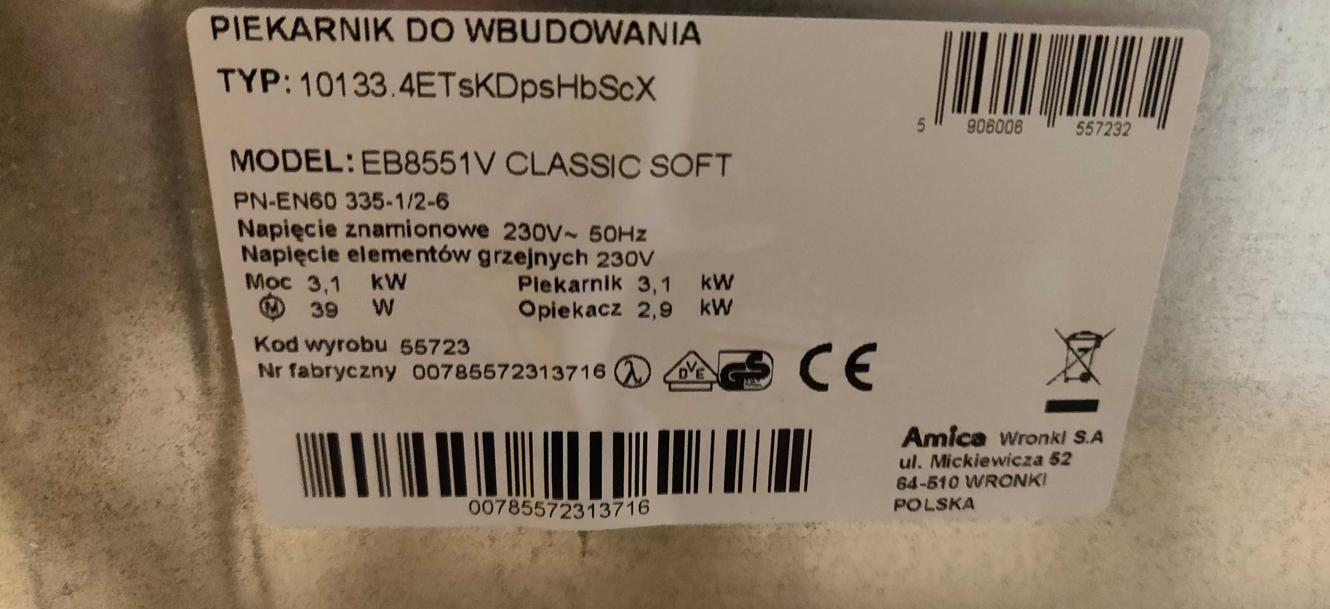 Amica Piekarnik EB8551V Classic soft