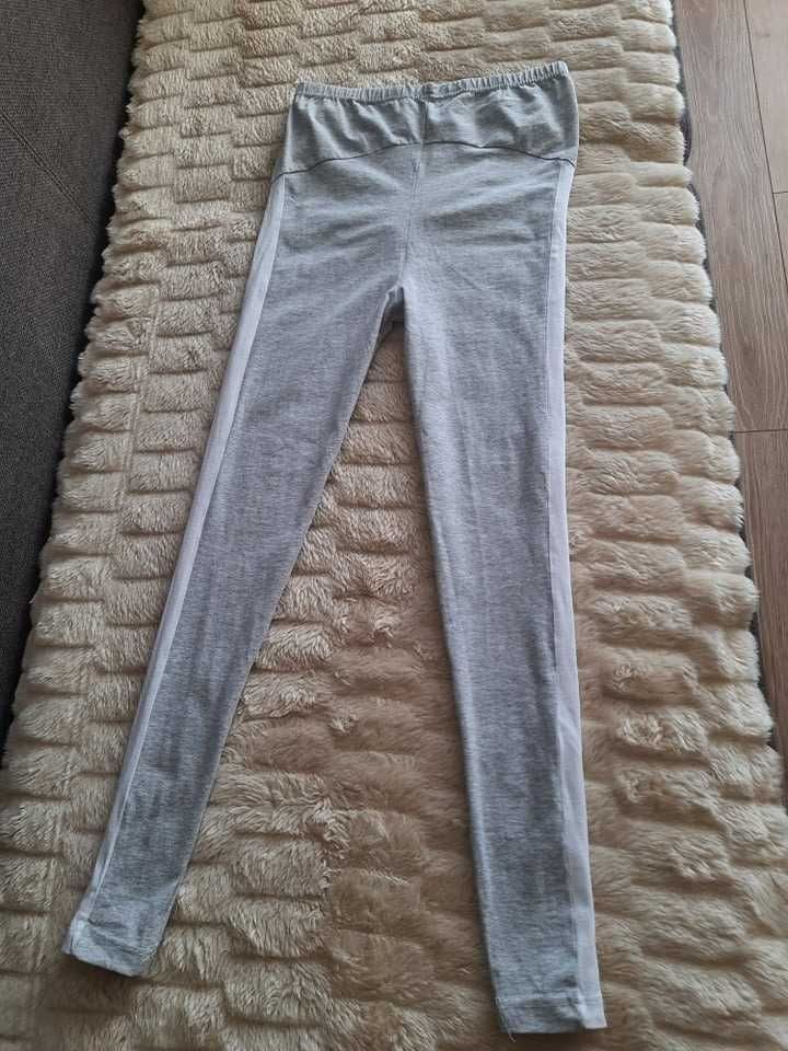LEGGINSY CIĄŻOWE z lampasami C7 szare S/36
