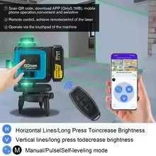 Nível ‘laser’ de 16 linhas verdes com tripé display, LED, baixe APP,