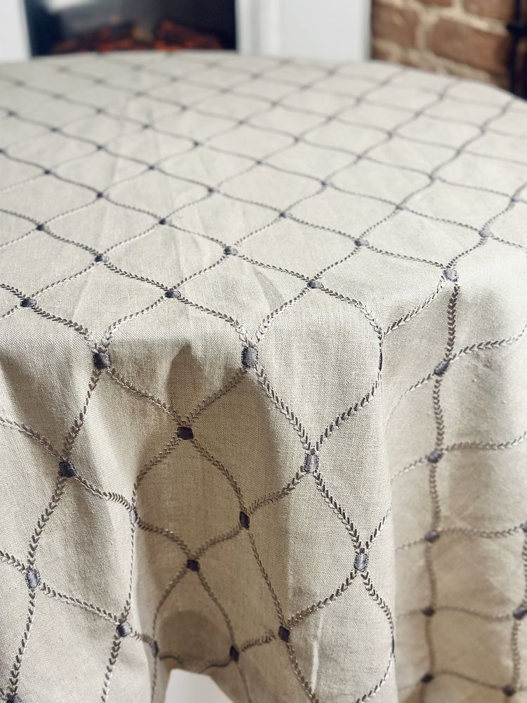Elegancki obrus lniany 127 x 205 cm