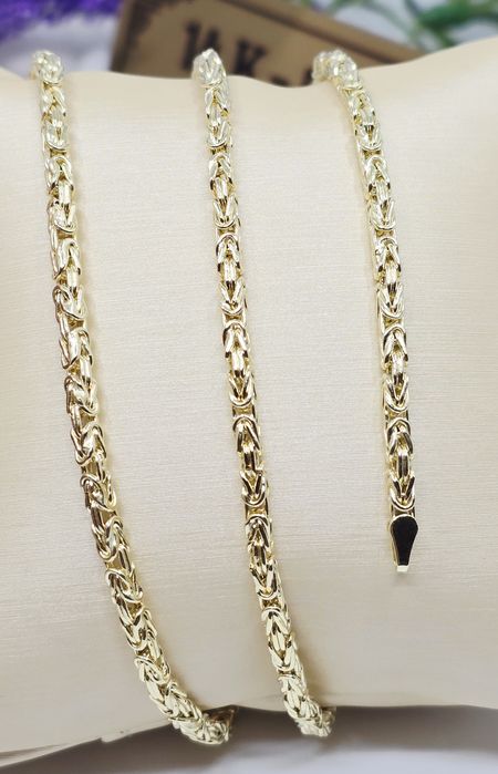 Złoty łańcuszek splot królewski dmuchany próba 585 14k waga 11 g