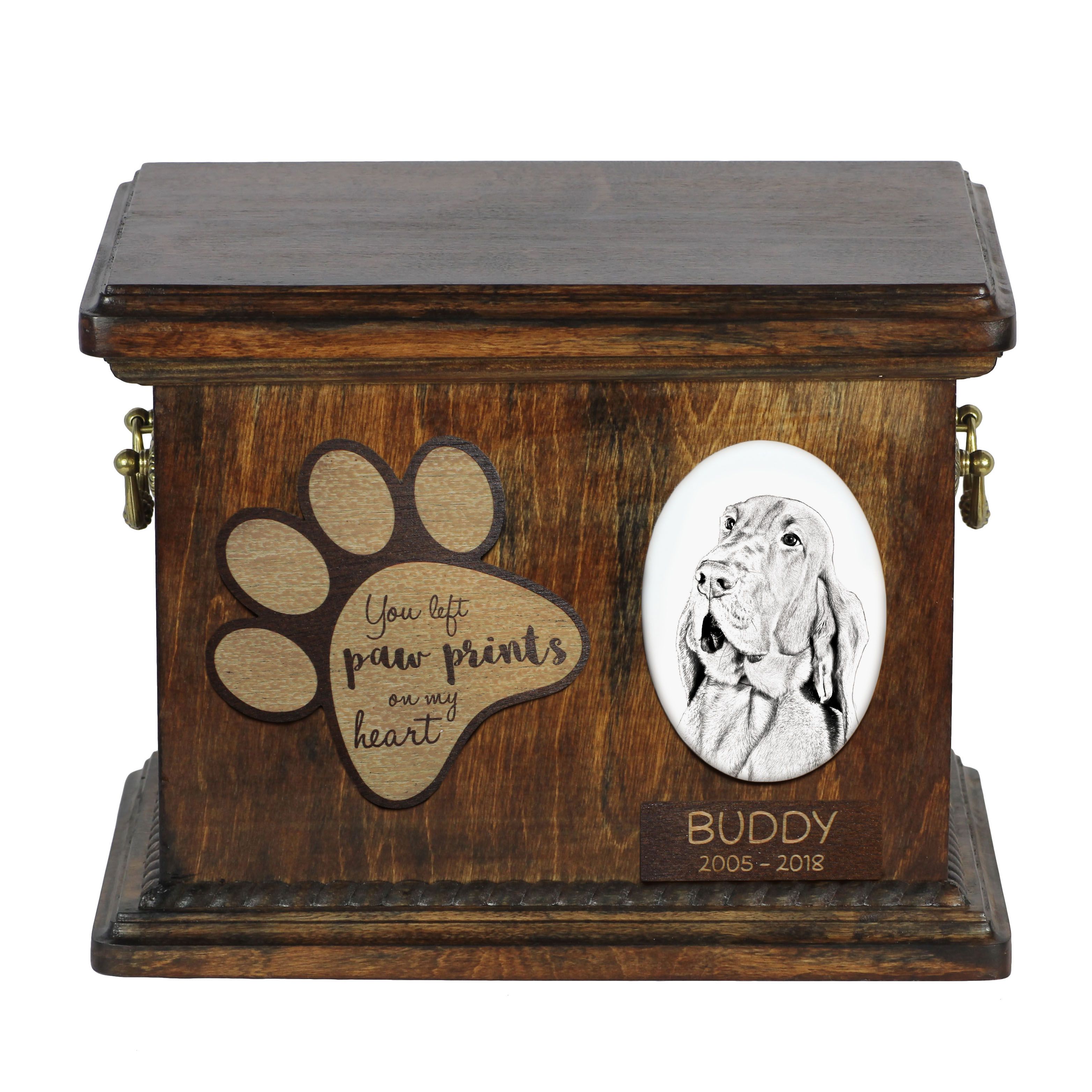Bloodhound urna z płytką ceramiczną Art-Dog