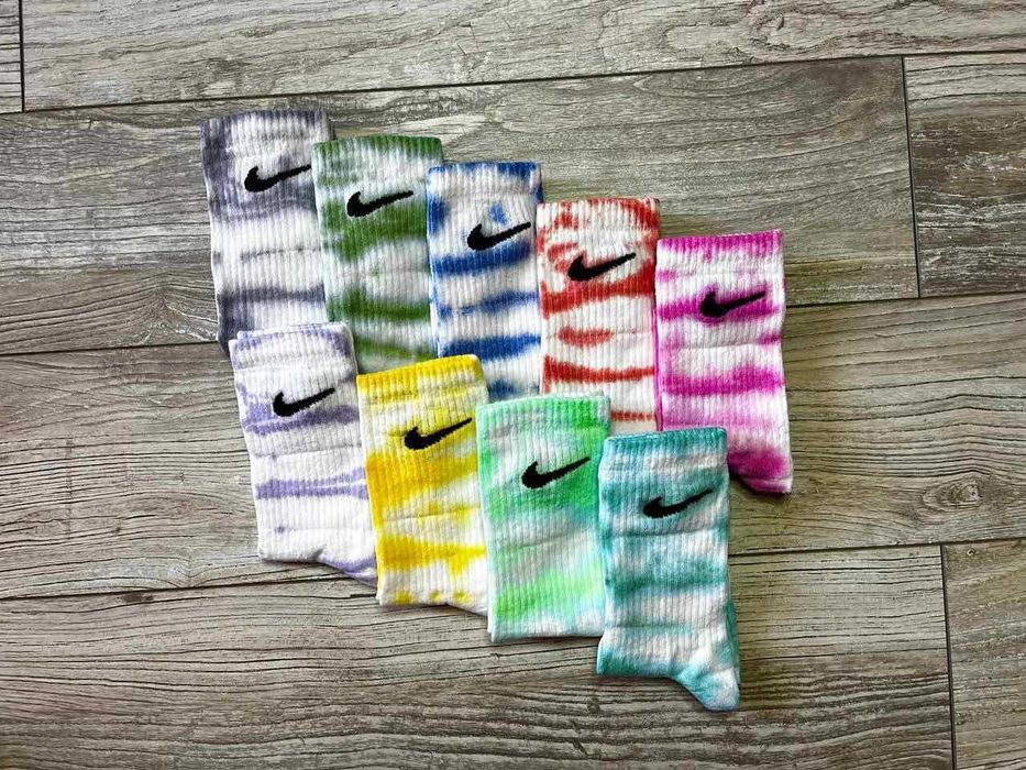 Високі кольорові  шкарпетки Найк Тай-Дай | Носки Nike Tie-Dye