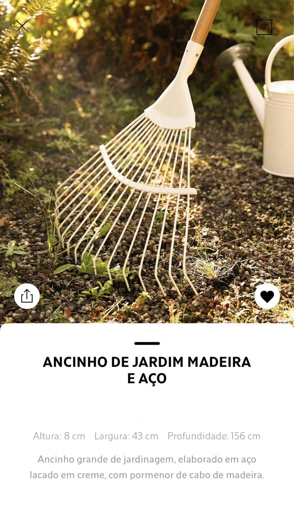 ANCINHO DE JARDIM MADEIRA E AÇO Zara Home NOVO