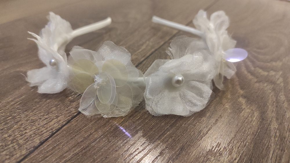 Zestaw sukieneczka buty opaski na chrzciny dla dziewczynki Smyk