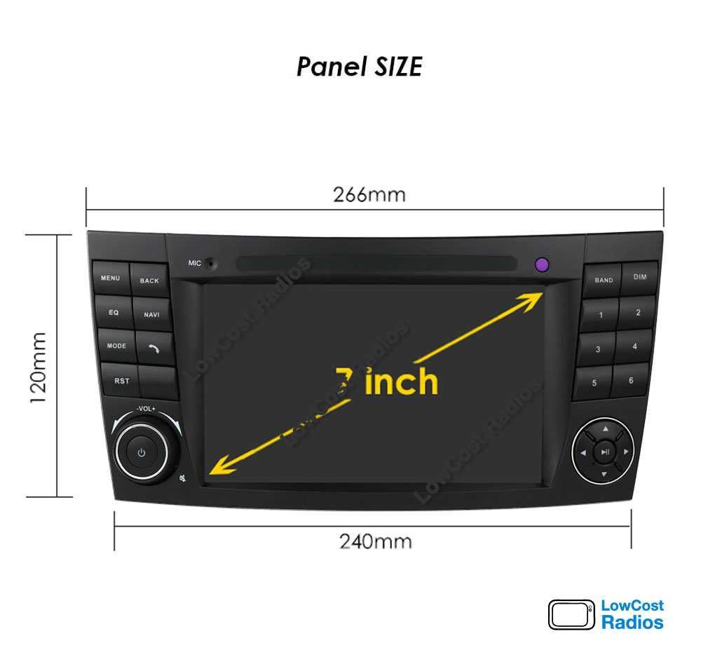 Auto Rádio GPS Mercedes Class E W209 W219 w211 - Android 12 USB, Wifi