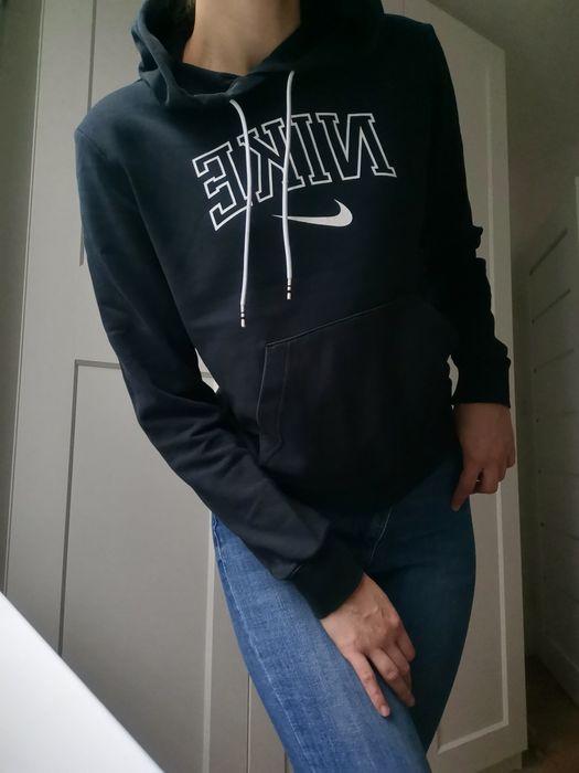 Bluza z kapturem damska Nike oryginalna S 36 z białym napisem 80% Bawe