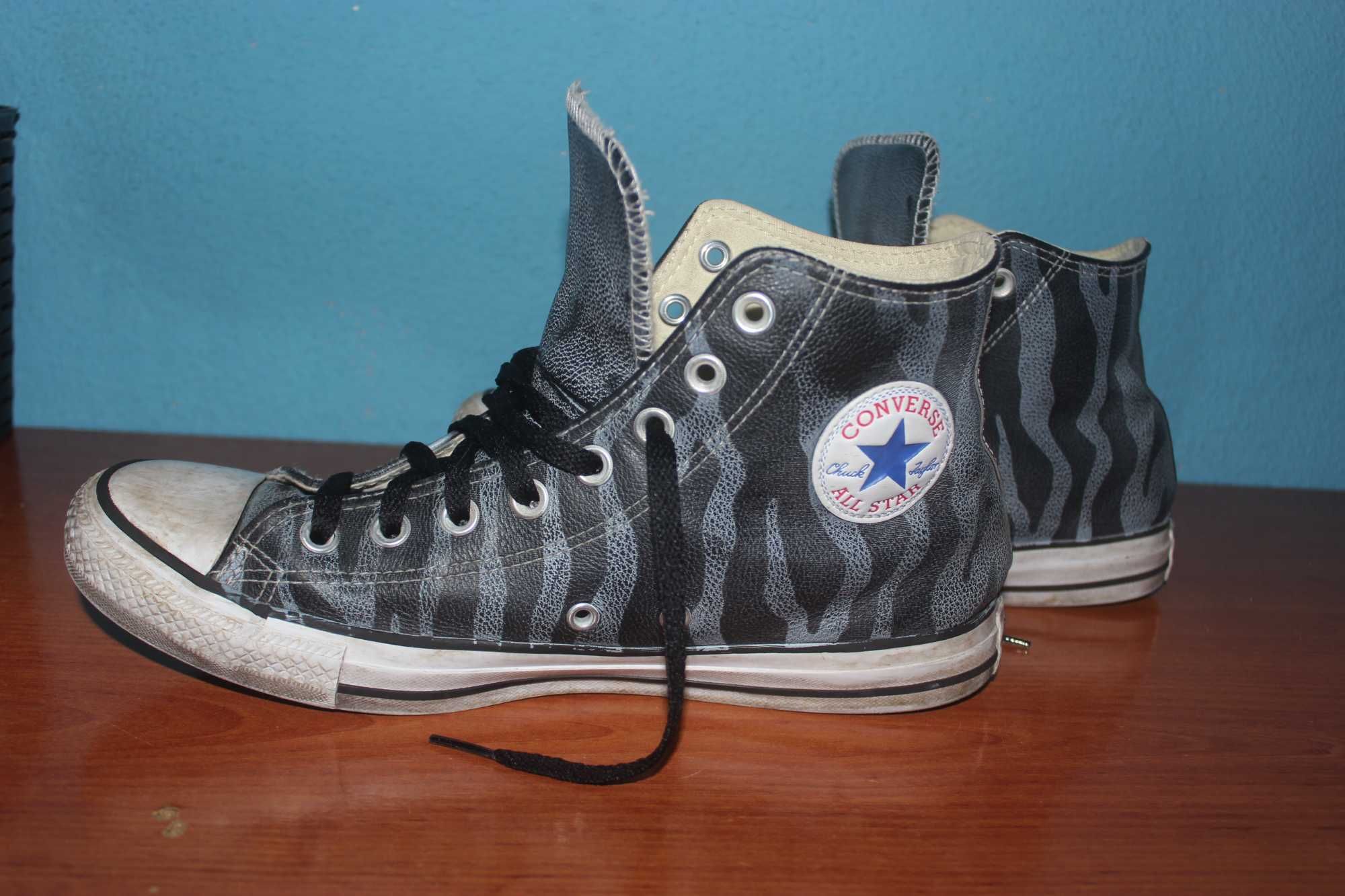 Chuck Taylor All Star de couro, Padrão zebra azul Originais