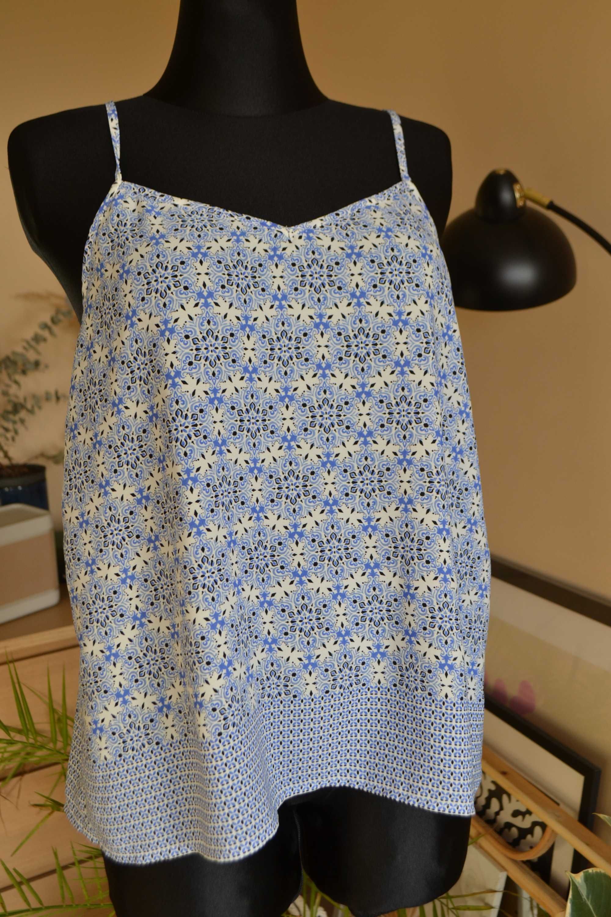 Bluzka na ramiączkach niebieska New Look 14 boho