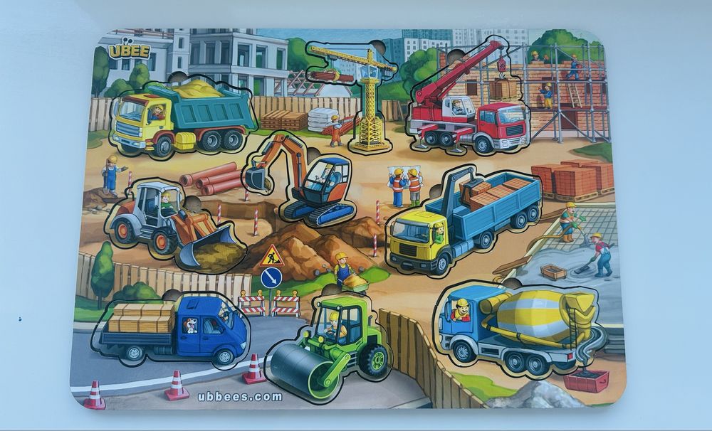 Деревʼяний пазл Транспорт, будівлельні машини