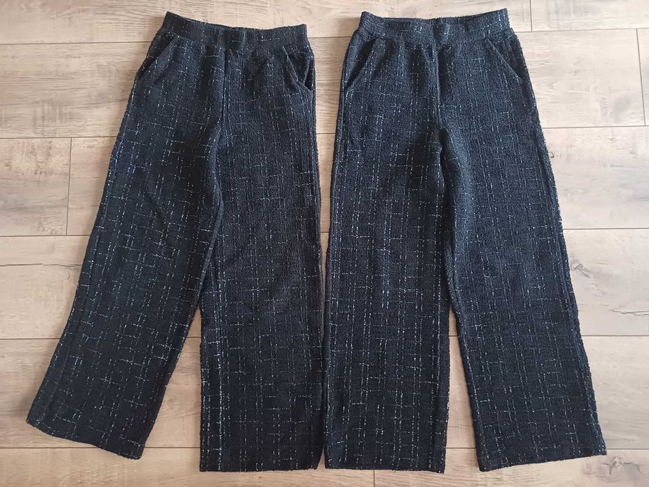 Ciepłe szerokie spodnie dla bliźniaczek