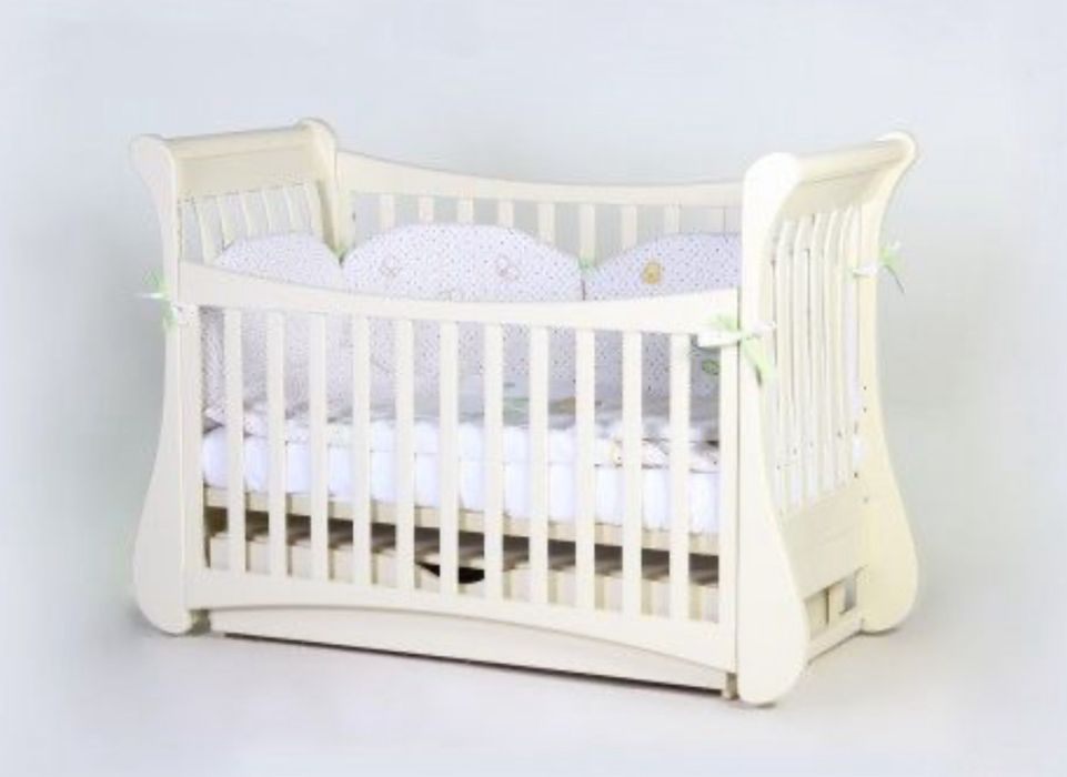 Дитяче ліжко з маятником, з ящиком + матрац гіпоалергенний