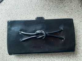 Клатч кошелек сумка женский черный лакированный антиквариат раритет