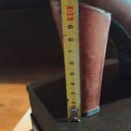 Botins Senhora em tons de castanho compensados