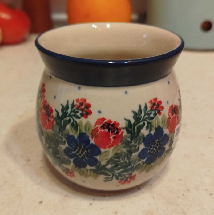 Kubek z ceramiki bolesławieckiej 200 ml śliczny kwiatowy wzór