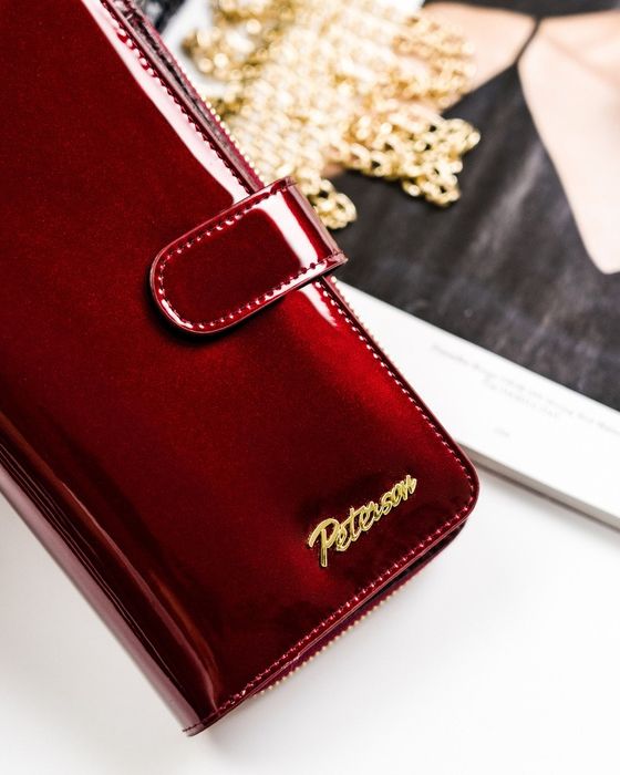 lakierowany portfel damski na karty rfid - peterson