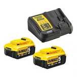 Zestaw zasilający DeWALT Ładowarka + 2x Akumulator XR 18V 5Ah