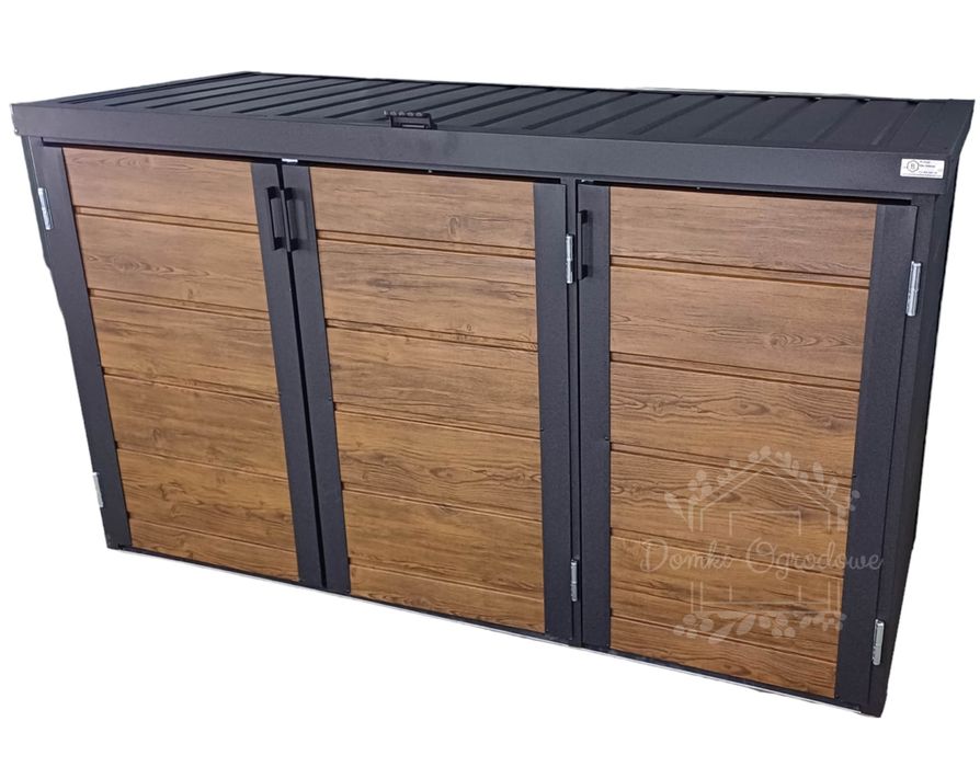 Zabudowa koszy na śmieci wiata 207x80x120cm 3x240L ID505