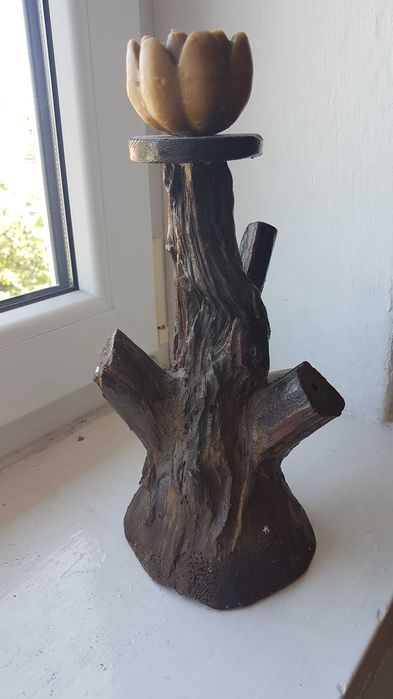 Świecznik drewniany rzeźba