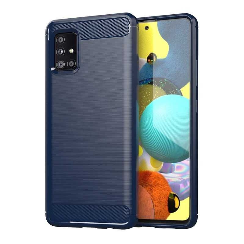 Carbon Case elastyczne etui pokrowiec Samsung Galaxy M51 niebieski