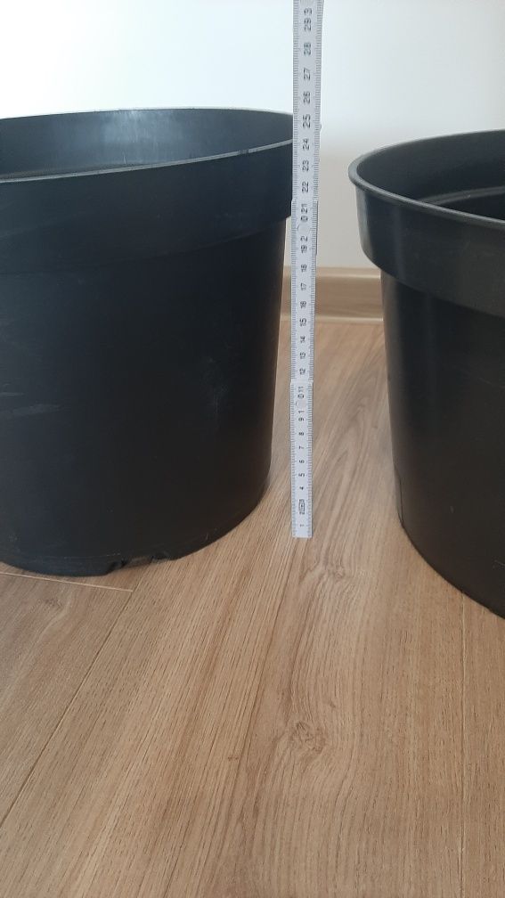 2x bardzo duża doniczka plastikowa czarna