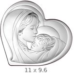 Obrazek srebrny MADONNA Z DZIECIĄTKIEM 11 x 9,6 cm