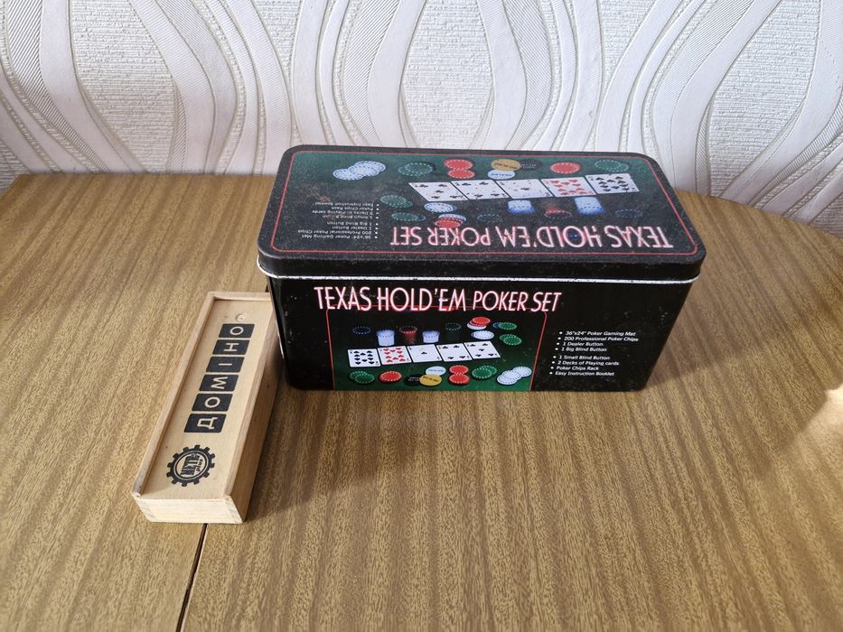 Набор Texas Holdem + доміно , фішки для покера
