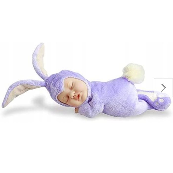 Anne Geddes śpiący dzidziuś króliczek fioletowa lalka