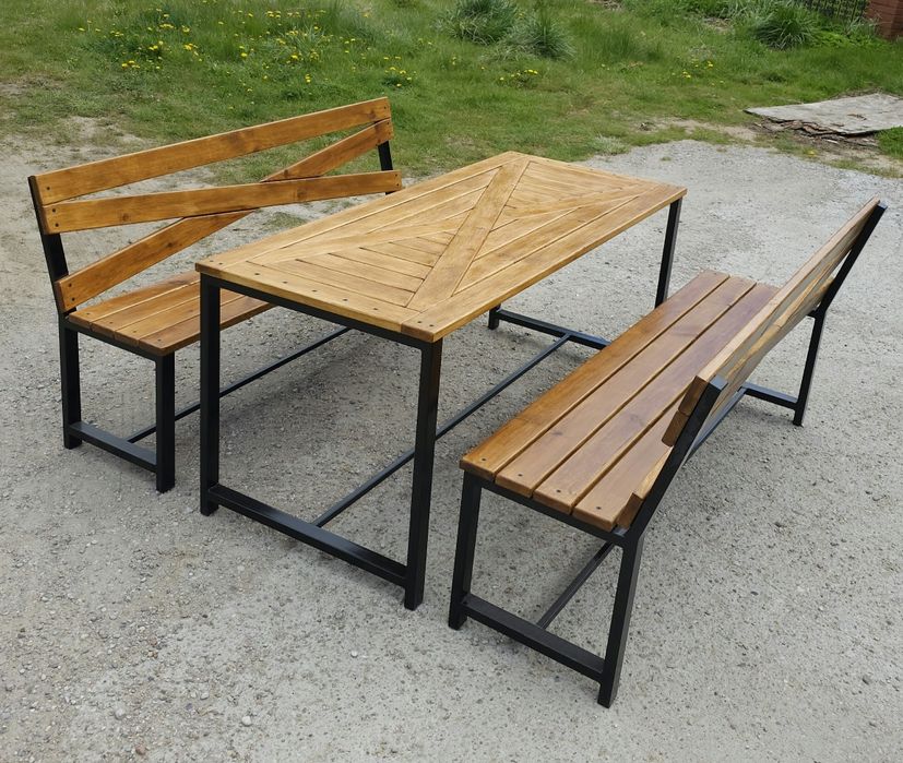 Zestaw meble ogrodowe loft stalowe nowoczesne okazja stoł okazja!