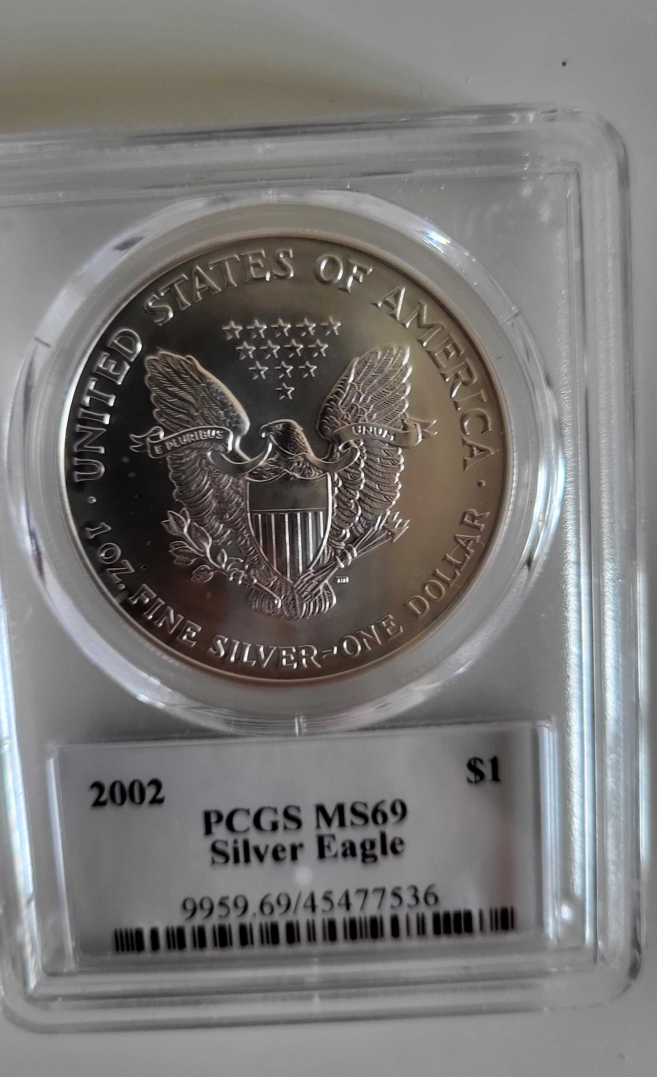 Американський срібний орел 2002 PCGS MS69 1 унція