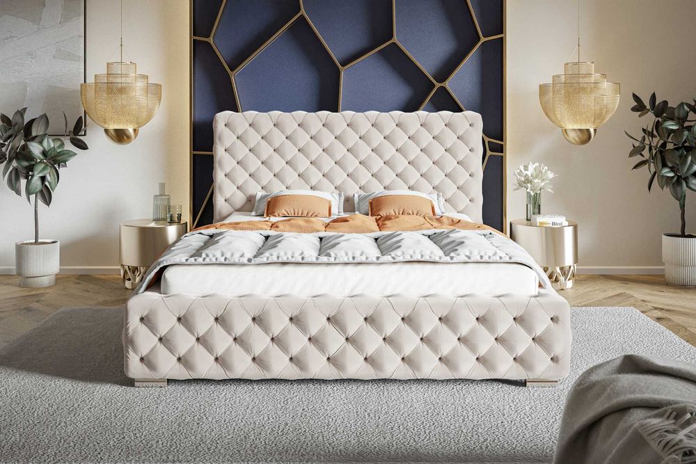 Łóżko chesterfield tapicerowane 140x200 / 160x200 / 180x200 Adora