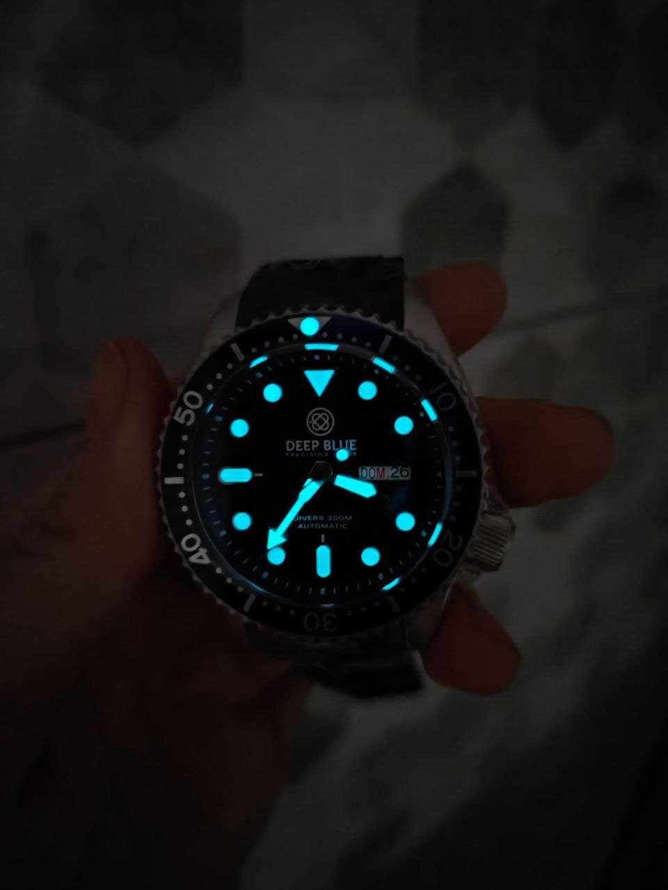 НОВЫЕ Seiko черные часы синие deep blue классика дайверы  тактические