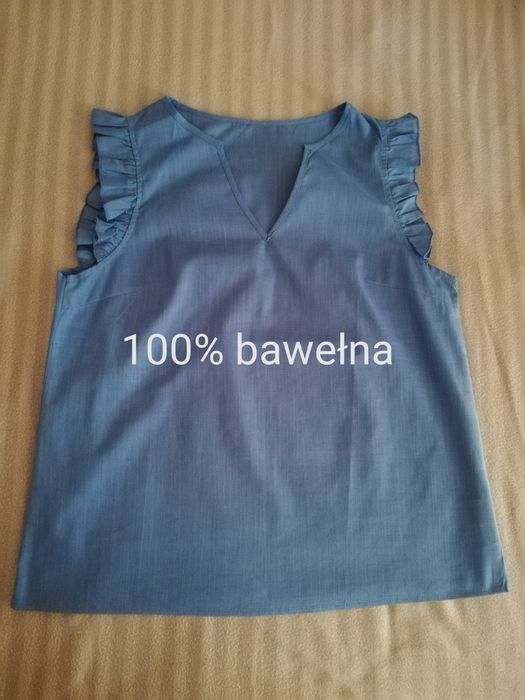 Niebieska elegancka bluzka