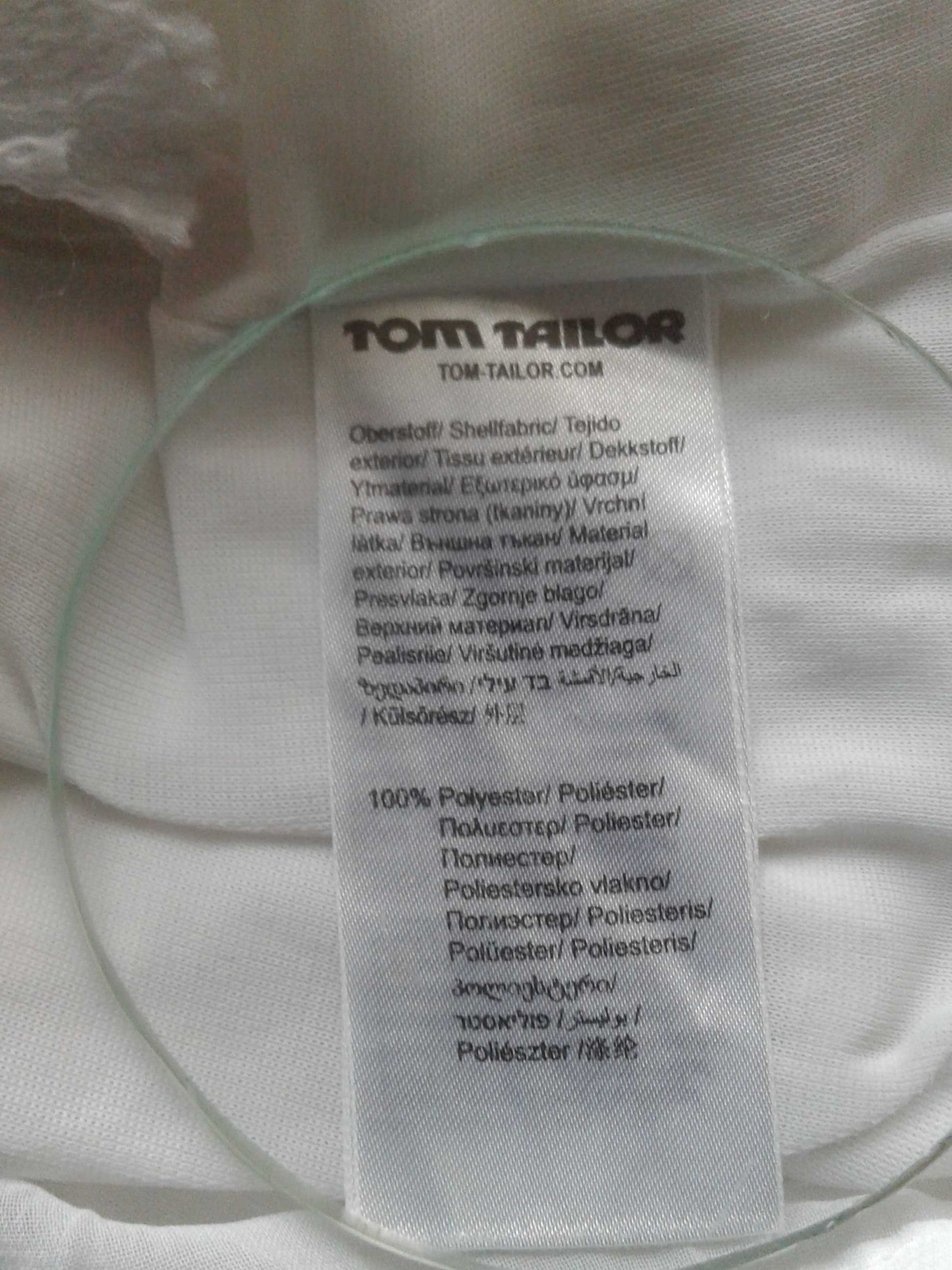 Брендовая белоснежная капроновая блузка в стиле бохо tom tailor