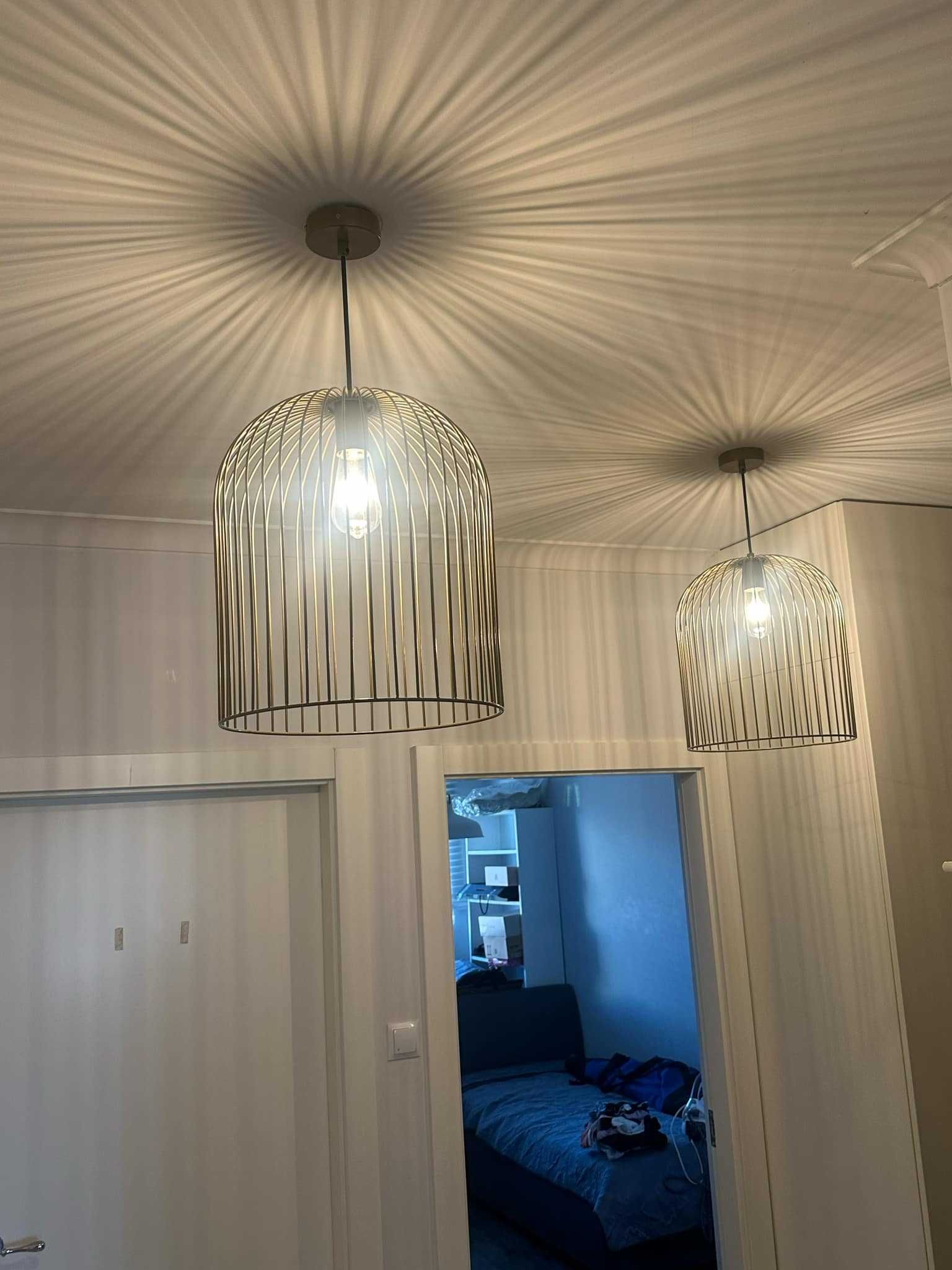Komplet 2 lamp wiszących w stylu klatki – metalowe, efektowne cienie