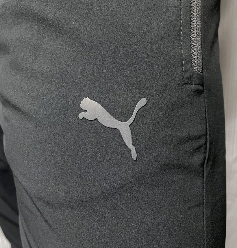 Мужские летние спортивные штаны Puma черные и серые