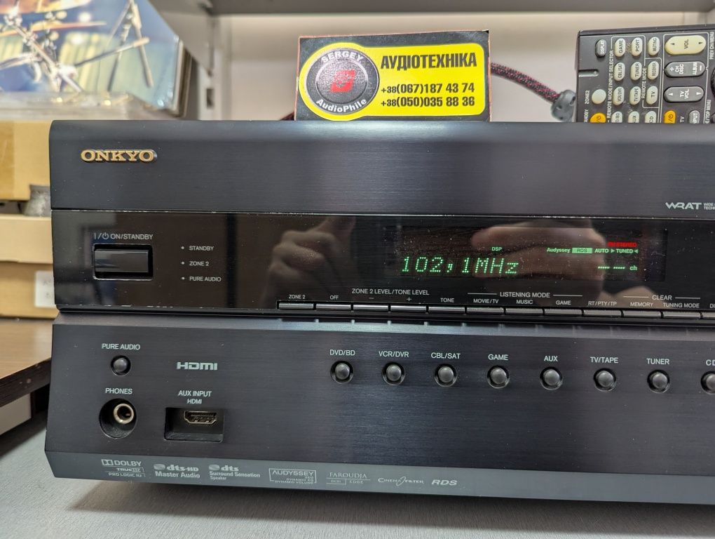 7.2 AV-ресивер Onkyo TX-SR607. HDMI, WRAT. Вес 11 кг.